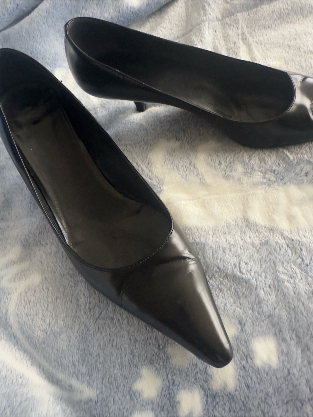 Prada Black Pointed-Toe Kitten Heel Pumps